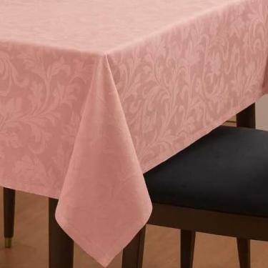 Imagem de Toalha de Mesa Jacquard Luxo para 4 6 e 8 Lugares – Tecido Sofisticado e Alta Durabilidade (Rose,8 Lugares)