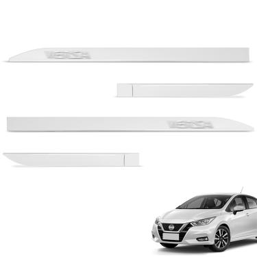 Imagem de Jogo de Friso Lateral Versa 2012 a 2025 Branco Aspen Alto Relevo