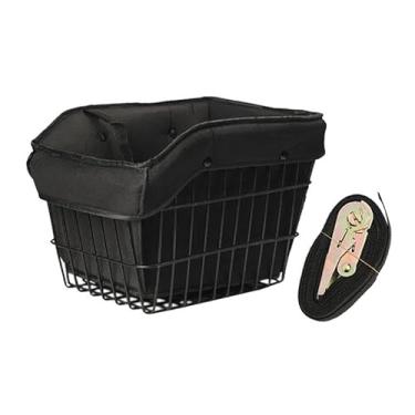 Imagem de menolana Cesta de bicicleta, organizador de artigos diversos, estável, triciclo de arame de metal fácil de instalar com bolsa de forro, cesta de carga para, Style a