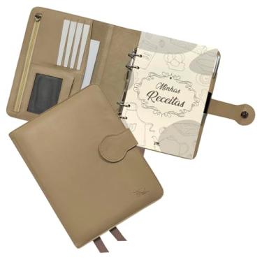 Imagem de Agenda Minhas Receitas Couro 168-R Personalizada Raffai Couros (Nude)
