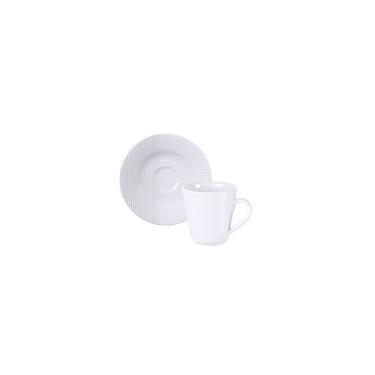 Imagem de Conjunto Xícara E Pires De Café Tramontina Grid Em Porcelana Decorada, 70 Ml 2 Peças