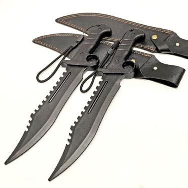 Imagem de FUQIUSHAN Espada curta de polipropileno de 35,5 cm, adaga de plástico moldado de uma peça (pacote com 2) com bainha de poliuretano. Adequado para prática, treinamento e como presente de Natal mini