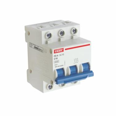 Imagem de Disjuntor DIN FD 3kA Tripolar 3P 10A Condutor 1,5mm Curva C - FAME