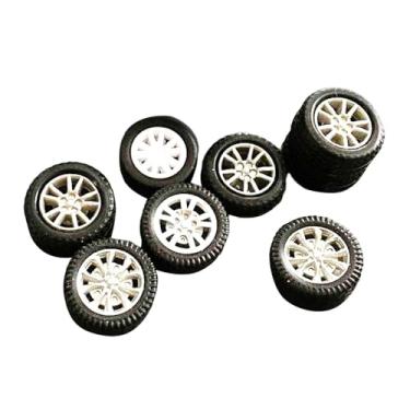 Imagem de Esquirla Conjunto de 8 rodas e pneus de liga leve para carros de controle remoto. Acessórios para veículos. Rodas modificadas.