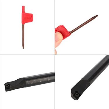 Imagem de YOUTHINK Suporte para Barra de Mandrilar de Torno SCLCR, Conjunto de Suporte para Ferramenta de Torneamento Interno Com 10 Inserções CCMT0602 e 3 Chaves para Máquinas-ferramentas CNC S07K S10K S12M
