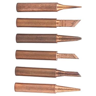 Imagem de Fafeicy Pontas de Solda Versáteis Kit de Pontas de Ferro de Solda de Cobre, Condução de Calor Eficiente, Design Não Magnético Com, Faca, Ferradura, Planas, Compatibilidade Universal para 936