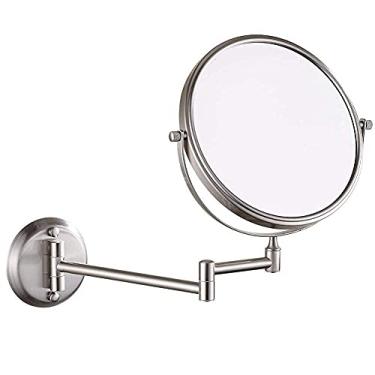 Imagem de Espelho de banheiro, espelho cosmético de superfície dupla montado na parede Espelho cosmético ajustável expandido espelho de banheiro Vanary