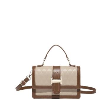 Imagem de Ayliss Bolsas transversais para mulheres pequena bolsa transversal bolsa de ombro alça superior bolsa clutch bolsa de couro moderna, Marrom, Small
