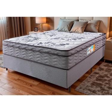 Imagem de Cama Box Queen Colchão Ortomove + Box Desmontável 158x198x65 One Face Espuma D45 Cinza