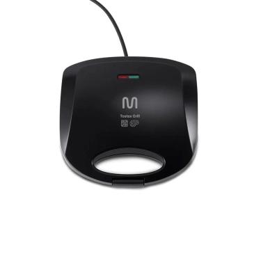 Imagem de Sanduicheira e Grill Preta, 220V, 750W, Chapa Antiaderente Dupla Ondulada, GO068