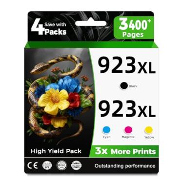 Imagem de Ubinki Pacote combo de cartucho de tinta 923XL 923 compatível com impressora HP 8125e 8130e 8139e para HP 923e HP923 Ink OfficeJet Pro 8138e 8135e 8122e 8132e 8134e 8124e 8125 preto ciano magenta