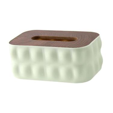 Imagem de FytStycale Porta-lenços de papel facial, organizador criativo e retangular para escritório, penteadeira, hotel, banheiro e mesa de cabeceira, Verde