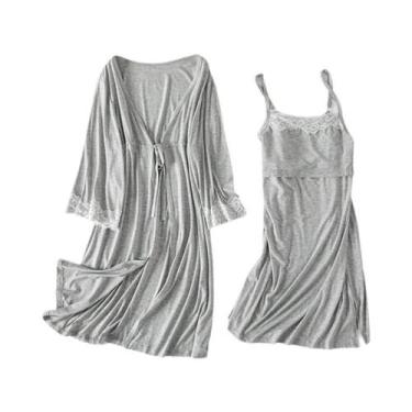 Imagem de Camisola De Maternidade Para Hospital, Pijama De Renda Para Mulheres G