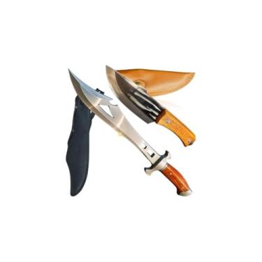 Imagem de Facão Militar Tático Full Tang, Aço, Preto, 50cm Comprimento Total, Lâmina 36cm, Cabo 14cm, Camping Pesca Corta Mato, com Bainha