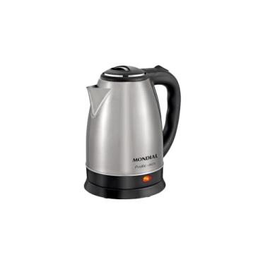 Imagem de Chaleira Elétrica 2 Litros, Aço Inoxidável, 1500W, 220V, Base Giratória 360°, Desligamento Automático, Preta e Inox