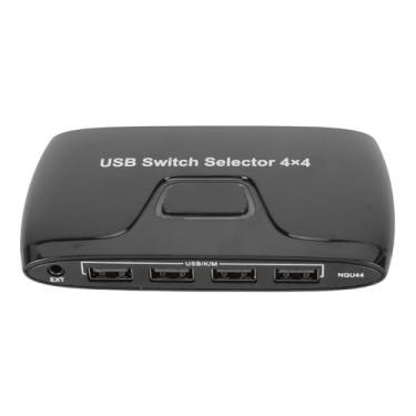 Imagem de aqxreight Seletor de Switch USB 2.0 de 4 Portas 4 Computadores Compartilhando Dispositivos USB Comutador KVM para Teclado e Mouse para Periféricos Permite a Porta OUT Seletor de Botões entre Switch