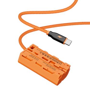 Imagem de CIADAZ PD-NPF Tipo-C para NPF Cabo trançado de bateria fictícia Acessório de acoplador DC para monitores/Luz de vídeo LED/Microfone/Receptor transmissor sem fio