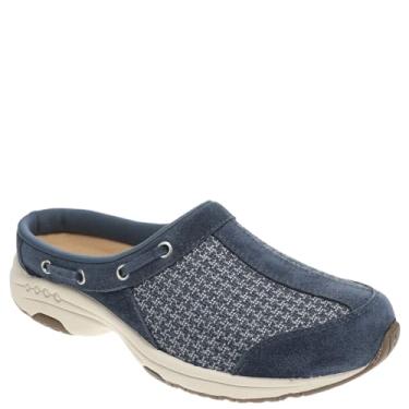 Imagem de Easy Spirit Travelport Tênis feminino sem cadarço, Azul marinho-branco-jeans xadrez, 8 X-Wide