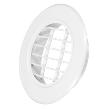 Imagem de PATIKIL Saída de ar redonda de 14,7 cm, capa de grade de grelha única de liga de alumínio Soffit Ventilação HVAC para teto parede telhado banheiro cozinha garagem duto galpão garagem, branco