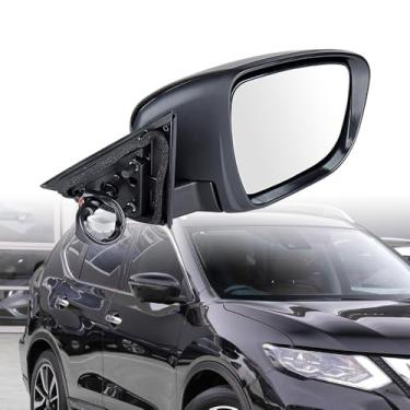 Imagem de NAAMOTOMOX Espelho retrovisor de porta do lado direito do passageiro com seta, câmera, aquecido, dobra elétrica, ajuste de energia para Nissan X-Trail T32 Rogue Sport 2014-2019, preto