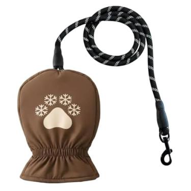 Imagem de Coleira quente para cães com luva térmica embutida, coleiras de inverno de 1,8 m, aquecedor de mãos isolado à prova d'água para caminhadas em clima frio, corda de nylon forte para cães pequenos