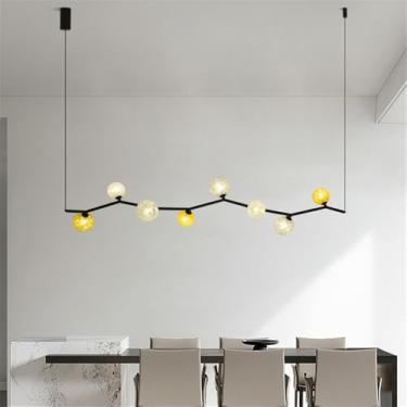 Imagem de OUFULA Lustre Moderno LED Moda Arte Sala de Estar Restaurante Quarto Villa Hotel Balcão Escadas Café Bar Lâmpada Pendente (H A 8 luzes)