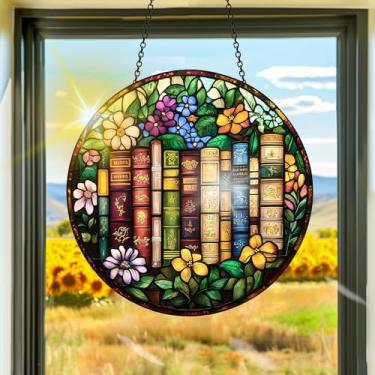 Imagem de Acrílico colorido apanhador de sol, decoração de janela suspensa, arte de parede de arco-íris, para sala de estar, quarto, varanda, decoração de jardim interno e externo 19 x 19 cm - 40 cm