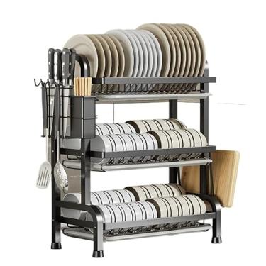 Imagem de Escorredor Kitchen Rack Aço Inoxidável Organizador Louça Preto