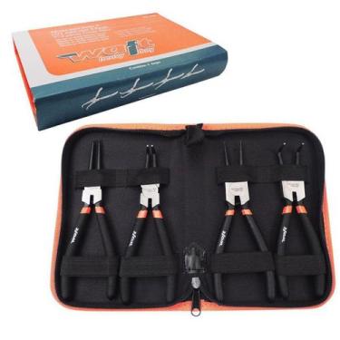 Imagem de Jogo Alicate Anéis Interno Externo Bico Reto e Curvo 7" 4 Peças Waft