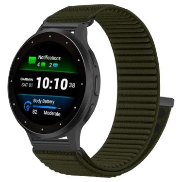 Imagem de Pulseira de relógio de 20 mm compatível com Garmin Vivoactive 6/Vivoactive 5/3/3 Music Watch, pulseiras esportivas de nylon macio respirável para Garmin Venu Sq 2/Forerunner 55/165/245/645