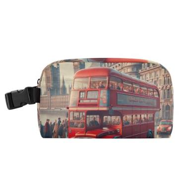 Imagem de TSENQUE Lancheira personalizada de ônibus vermelho Londres para meninos mulheres meninas lancheira térmica portátil pequena floral infantil lancheira para trabalho
