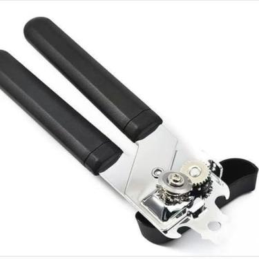 Imagem de Lane Abridor de latas de aço inoxidável preto para cozinha doméstica prático abridor de lata manual