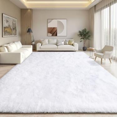 Imagem de EVOIONOS Tapete lavável de 20 x 25 cm para sala de estar, tapete felpudo fofo para quarto, tapete antiderrapante de pelúcia ultra macio para piso interno, cabeceira, berçário, quarto de crianças