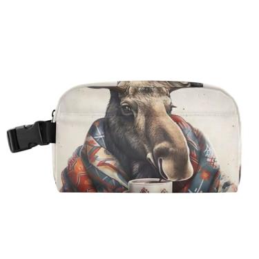 Imagem de TSENQUE Lancheira personalizada aconchegante com estampa de alce para mulheres, meninas, lancheira masculina e infantil, lancheira para trabalho, portátil, estampa animal, bolsa térmica para escola