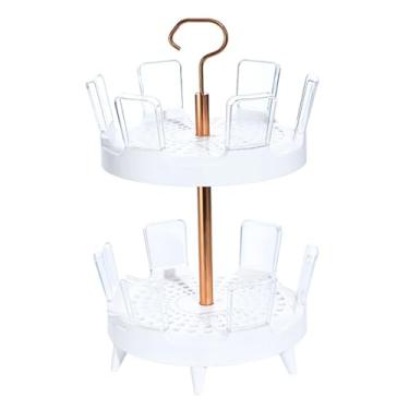 Imagem de LNQKJXIIA Boutiques US Organizador de estação de café com placa de drenagem, suporte de chávena de chá de plástico com base antiderrapante para escorredor de pratos de bancada de cozinha (26,5 x 40 cm