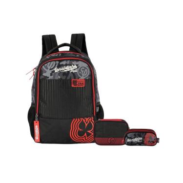 Imagem de Kit Enaldinho Mochila Costas + Estojo Box E Estojo Triplo
