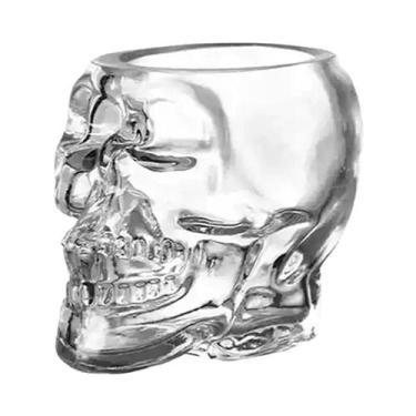 Imagem de Caneca De Vidro Transparente Com Cabeça De Caveira Para Halloween, Cop