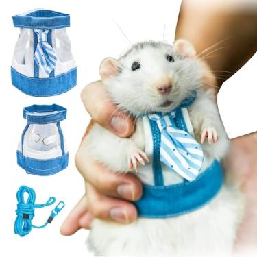 Imagem de SMOLKITH Vestido de botão xadrez rosa de rato chique – Design ajustável de , macio e confortável, adequado para animais de estimação pequenos, como porquinhos-da-índia, suricatos, esquilos (colete