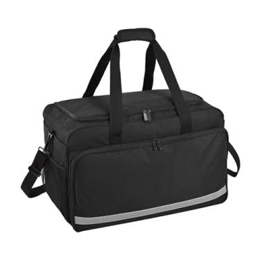 Imagem de FJMQHU Bolsa organizadora para ferramentas de limpeza de carros, com divisórias removíveis, ideal para polidores e outros produtos de limpeza.