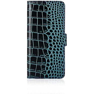 Imagem de MAALYA Capa de telefone flip magnética padrão de crocodilo, para Apple iPhone 14 Plus Case 2022 Stend Função Folio Capa de couro com porta-cartão (Cor: Azul)