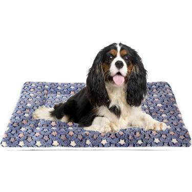 Imagem de Mora Pets Almofada para cama de cachorro ultra macia para animais de estimação com estampa de estrelas fofas, tapete lavável para cães grandes, médios e pequenos, reversível de lã, tapete para canil,