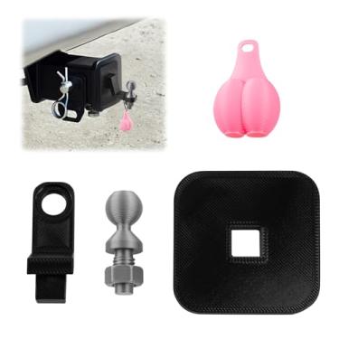 Imagem de Capa engraçada de bola de engate de mini reboque, novidade humorística mini bola de engate piada pequenas bolas engates com porcas, tampa de engates de reboque minúsculos portáteis acessórios de