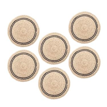 Imagem de Kit Lugar Americano Fibra Natural Ervas Marinhas 38cm Sustentável 6 Unid