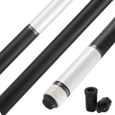 Imagem de Teekerwang Bastão de taco de bilhar de 147 cm, 2 peças, bastões de sinuca de 538 g, ponta de 12,5 mm, tacos de sinuca de madeira de bordo canadense, adequado para bares, clubes, esportes de mesa de