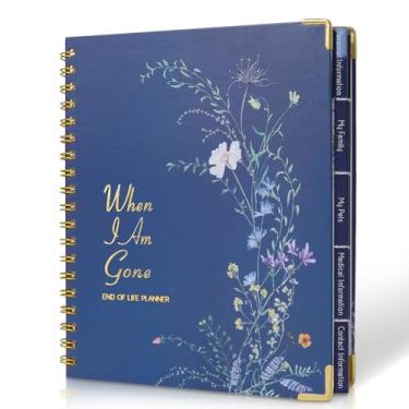 Imagem de Agenda de fim de vida útil com abas, estou morto agora o que planejador, planejador de paz de espírito: informações importantes sobre meus pertencentes, negócios, desejos e planejamento funerário