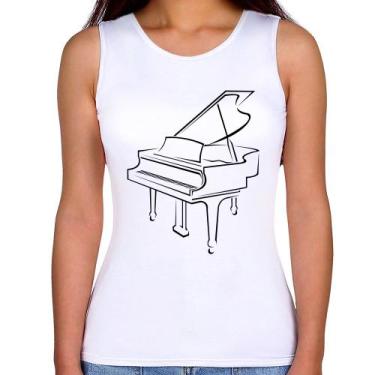 Imagem de Regata Feminina Piano - Foca na Moda, Branco, P