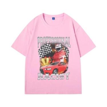 Imagem de Camiseta Unissex Oversized Retrô Hip Hop Com Estampa De Meme Engraçada