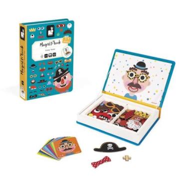 Imagem de Livro Magnético Infantil CRAZY Faces Meninos com 82 Peças - TK Shoppin