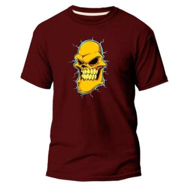 Imagem de Camiseta Algodão Premium Estampa Digital Caveira Amarelo DTF - Pavesi,