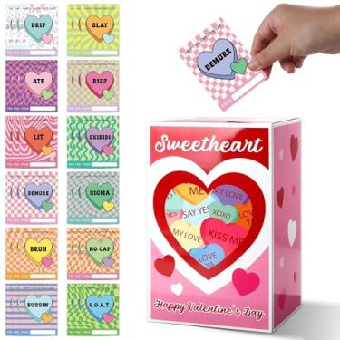 Imagem de Valentine's Day Conversation Heart Box for Kids Sweet Candy Happy Valentines Day Mailbox with 36 Valentine Cards for Girls Boys School Classroom Gifts Exchange Valentines Party Favors Supplies